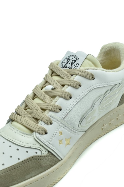 Shop Enterprise Japan Multicolor Calf Leather Sneakers In White