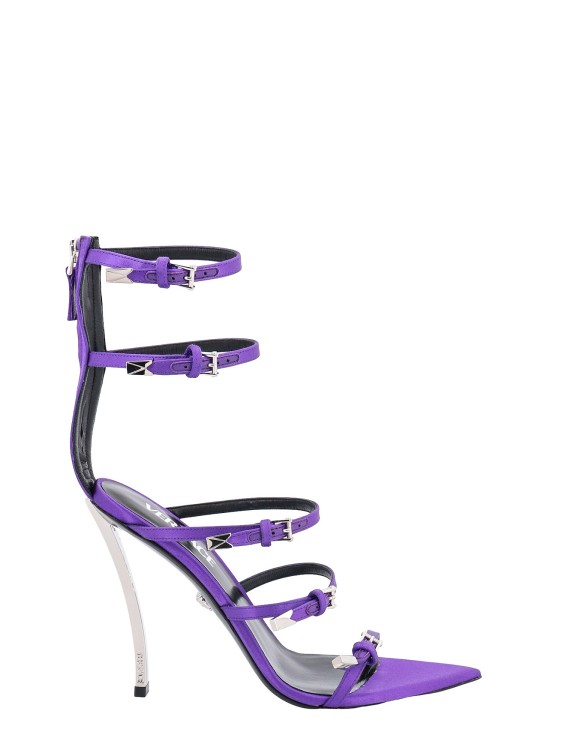 Shop Versace Purple Satin Sandals
