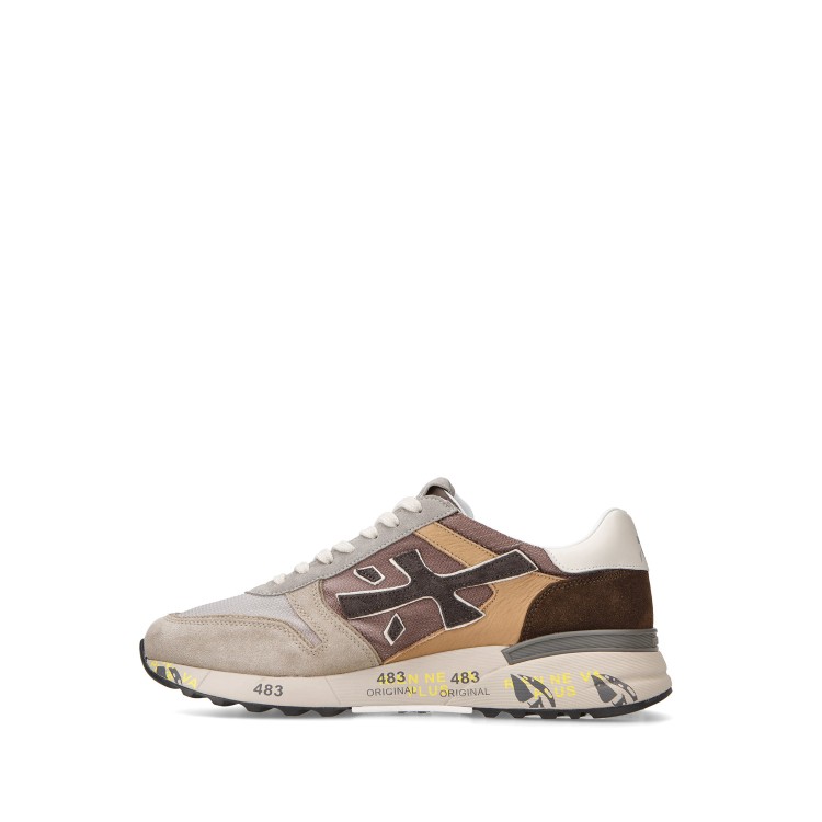 Shop Premiata Sued Taupe Brown Mick Sneakers In Pink