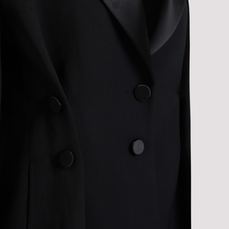 Givenchy Tricotine Wool Tuxedo Blazer In Black