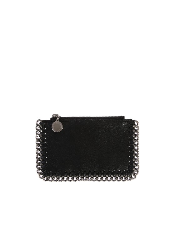 Stella Mccartney Faux Leather Card Holder In Black