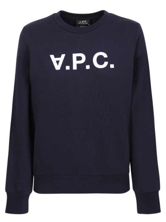 Shop Apc Blue Long-sleeve Sweatshirt In Neutrals