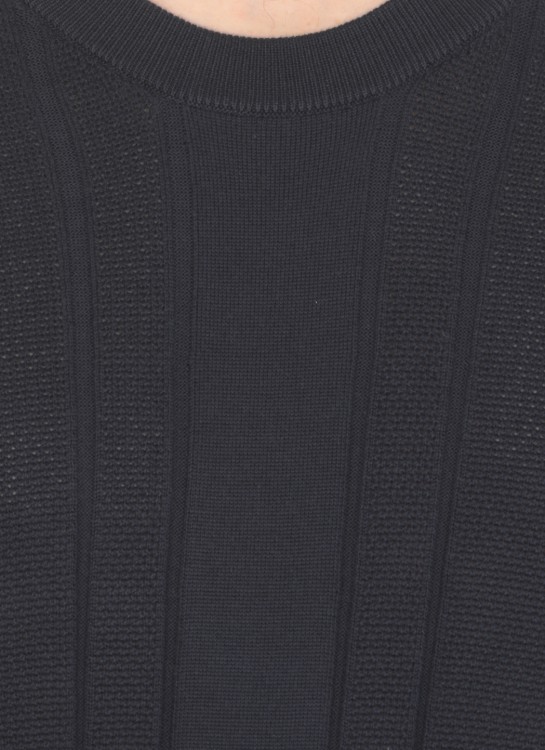 Shop Brunello Cucinelli Blue Cotton Sweater In Black