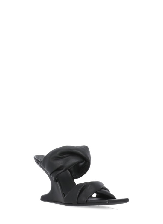 Shop Rick Owens Black Leather Sandals In Grey