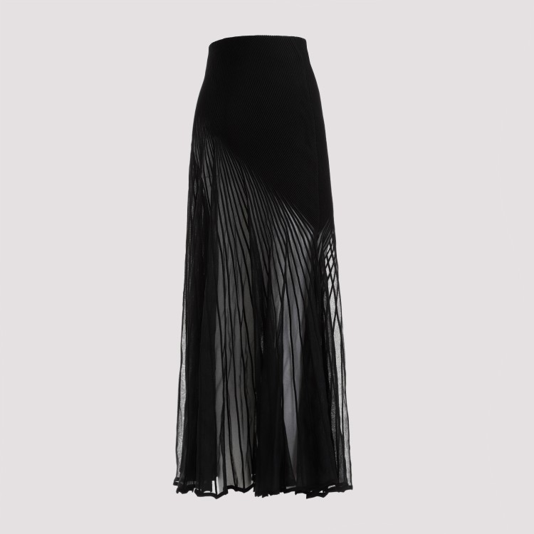 Shop Alaïa Twisted Black Viscose Skirt