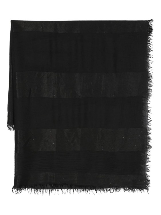 Shop Lorena Antoniazzi Black Sequin Embellished Scarf