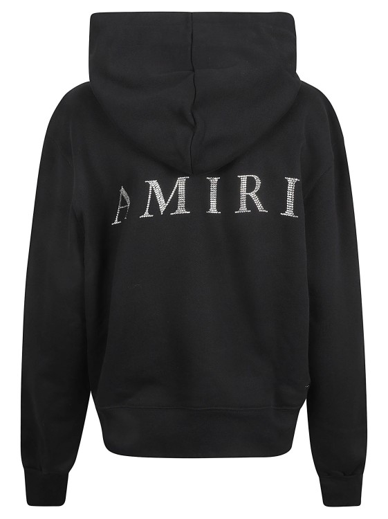 Shop Amiri Logo-embellished Cotton Hoodie In Black