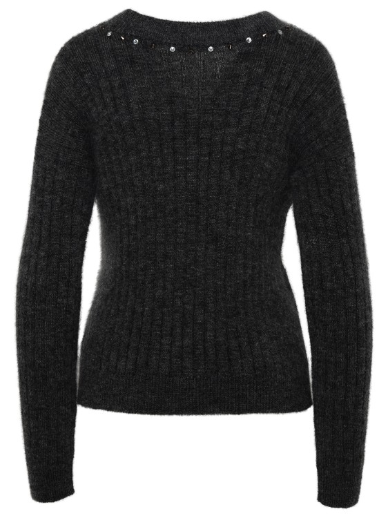 Shop Alessandra Rich Gray Virgin Wool Blend Sweater In Black
