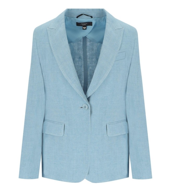 Shop Max Mara Nalut Light Blue Single-breasted Jacket