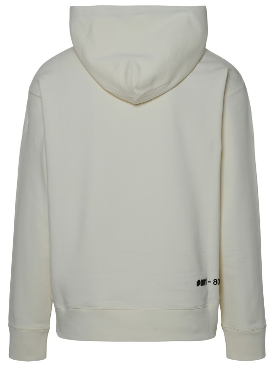 Shop Moncler Logo Hooded Sweatshirt In White