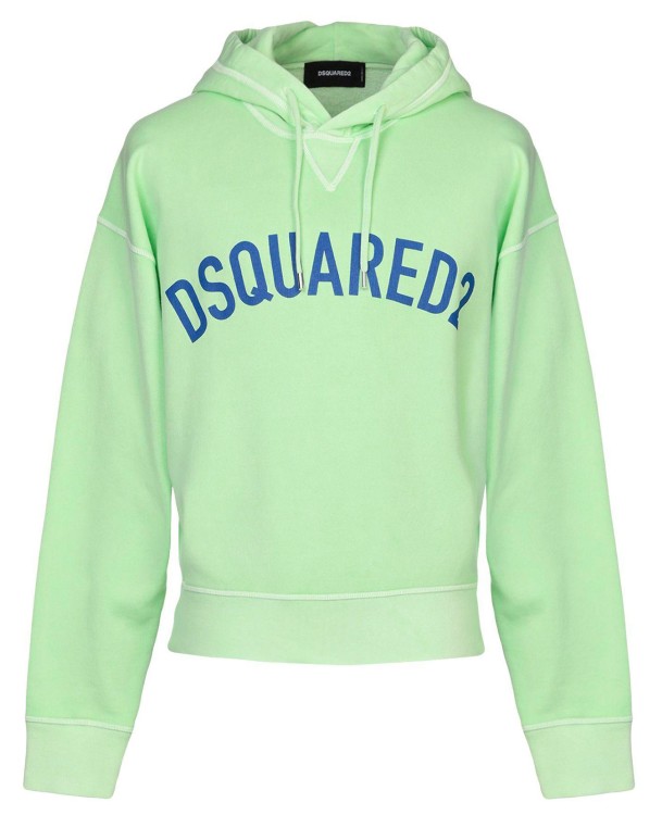 Shop Dsquared2 Logo Hooded Sweatshirt In Green