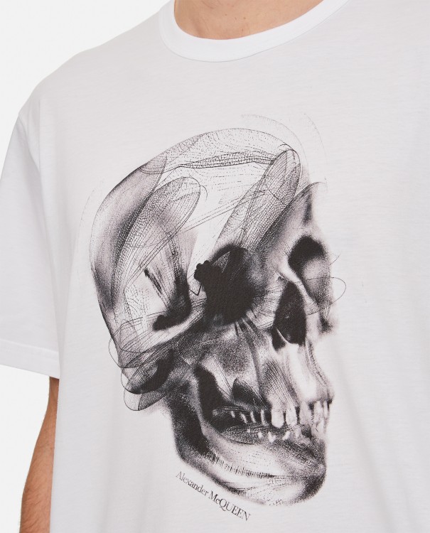 Alexander Mcqueen Skull Print Crewneck T-shirt In White