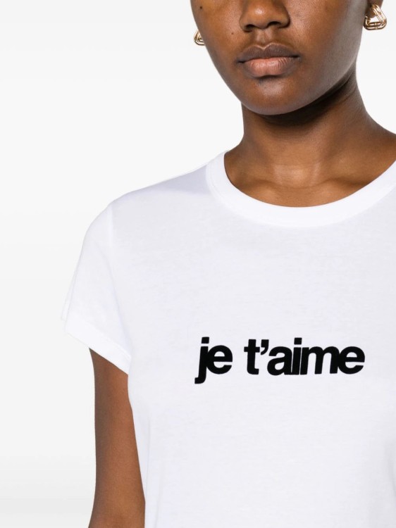 Shop Zadig & Voltaire Woop Je T'aime Flocked Text T-shirt In White