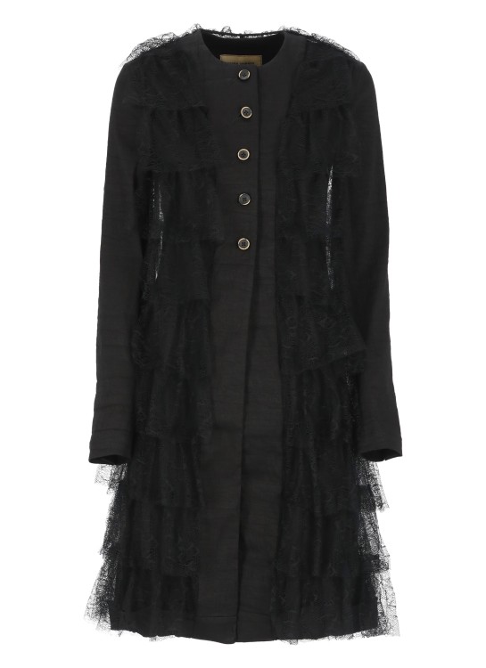 Shop Uma Wang Black Linen Coat