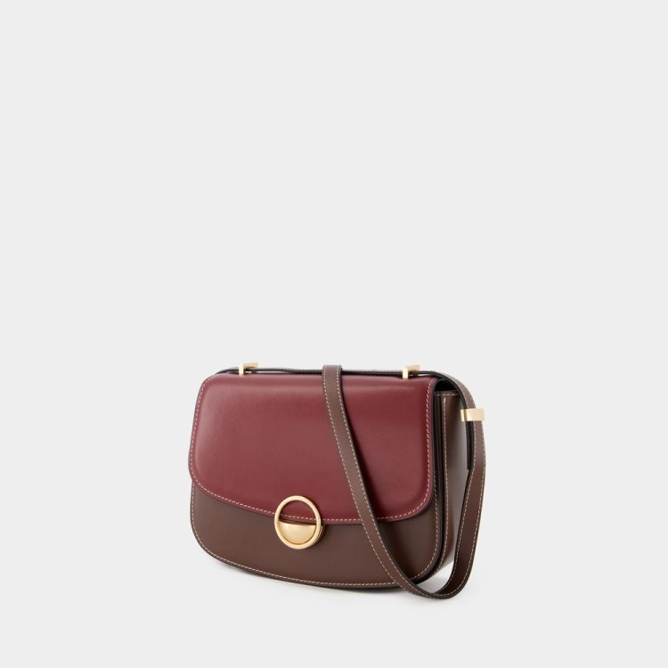 Shop Vanessa Bruno Flap Bag - Leather - Burgundy