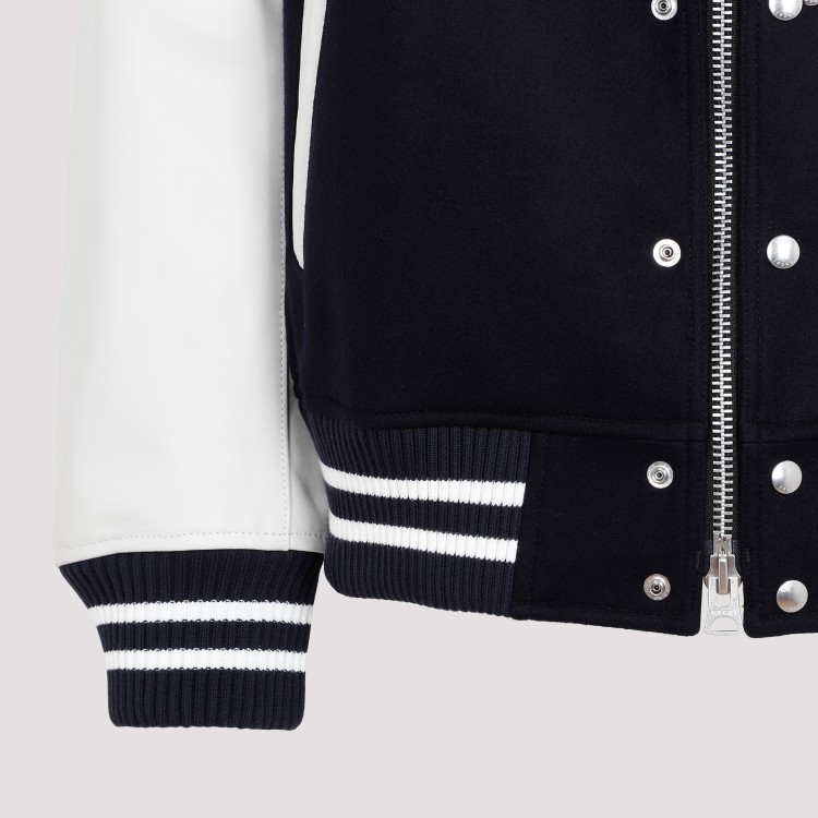 Shop Sacai Navy And Off-white Interstellar Blouson Jacket In Black