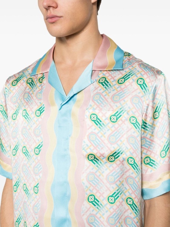 Shop Casablanca Multicolour Silk All-over Graphic Print Shirts In Neutrals