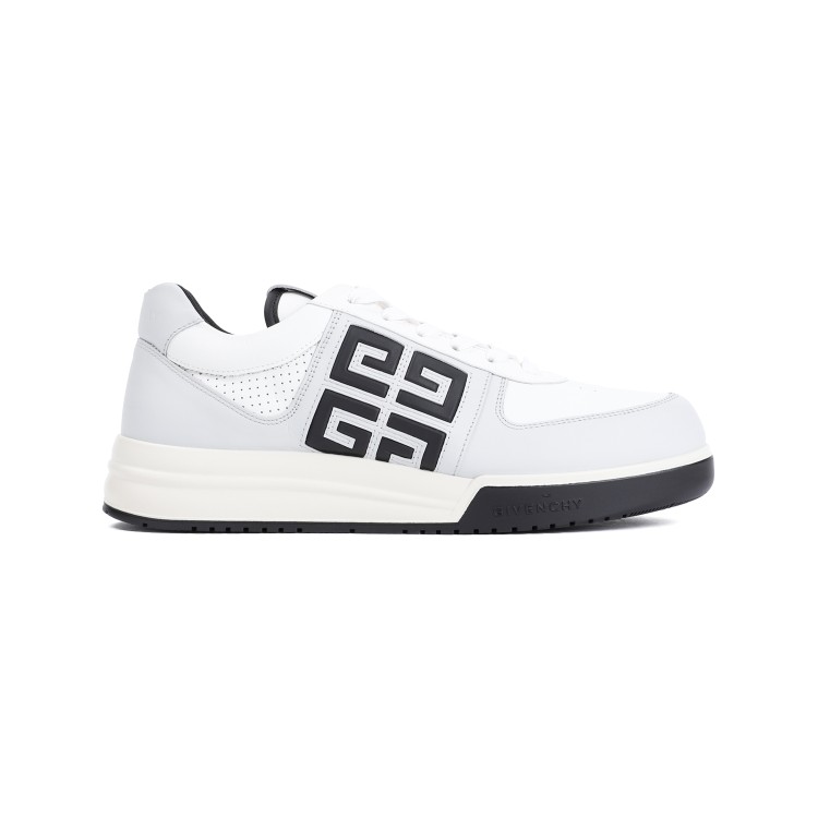 Givenchy Grey Calf Leather G4 Low Top Sneakers In White