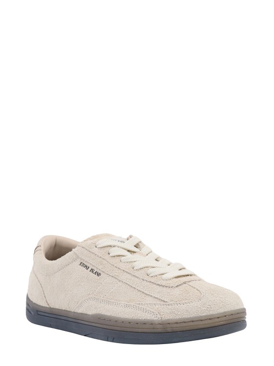 Shop Stone Island Suede Sneakers With Logo In Grey