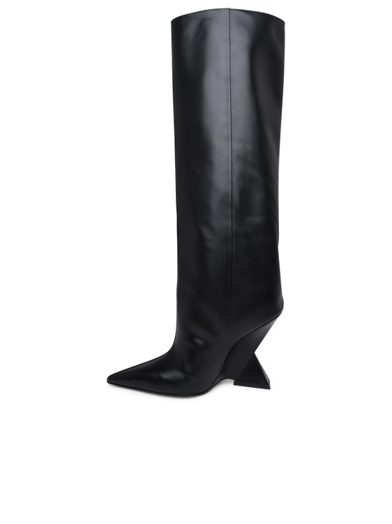 Shop Attico Cheope Black Leather Boots