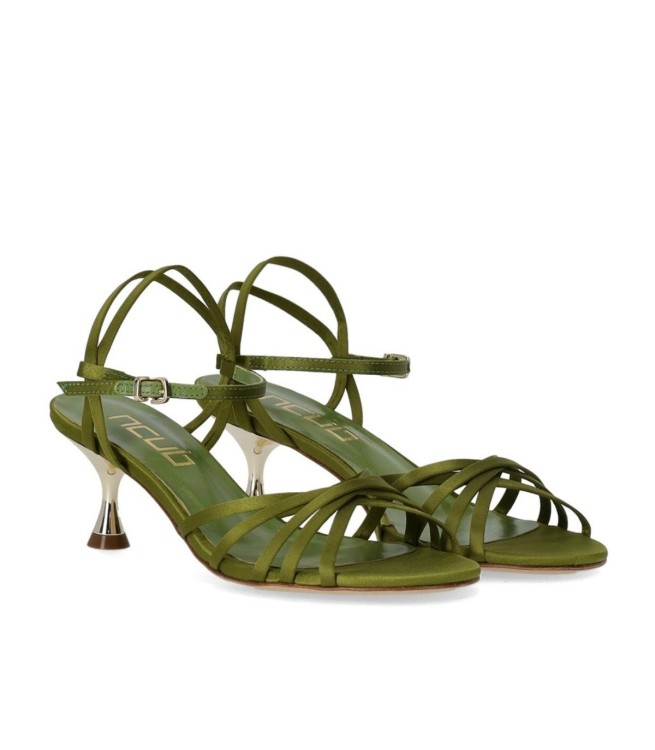 Shop Ncub Mamy Green Heeled Sandal In Neutrals