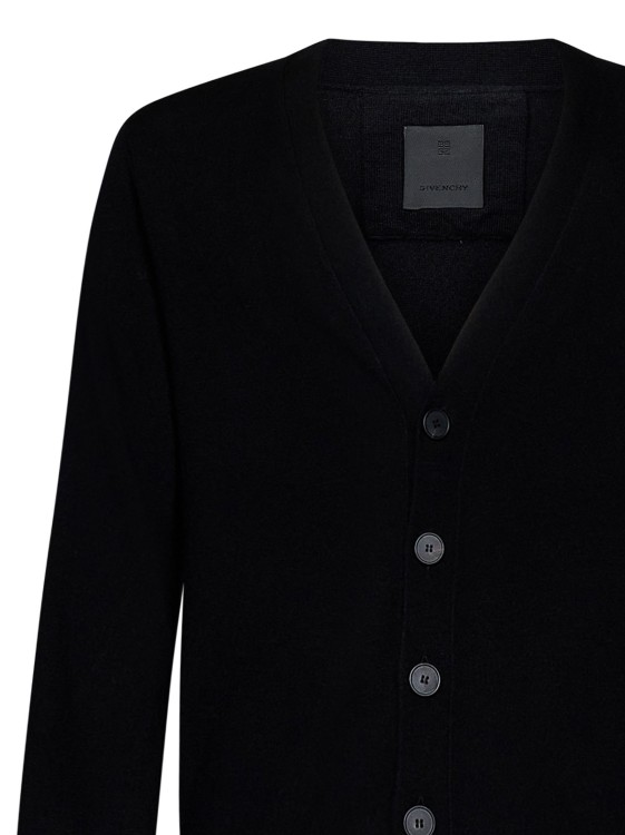 Shop Givenchy V-neck Black Wool Knit Cardigan