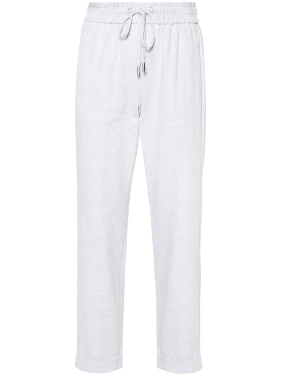 Shop Peserico Beaded Track Pants In White
