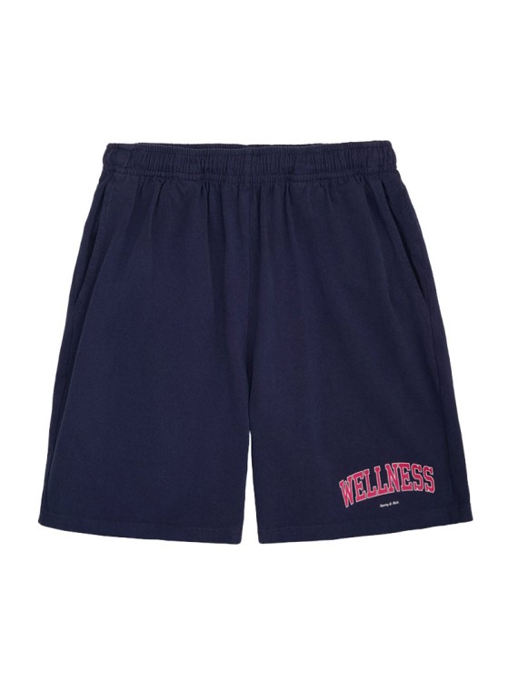 Sporty And Rich Wellness Ivy Printed Cotton-jersey Shorts In Black