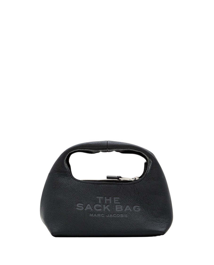 Shop Marc Jacobs The Mini Sack Leather Handbag In Black