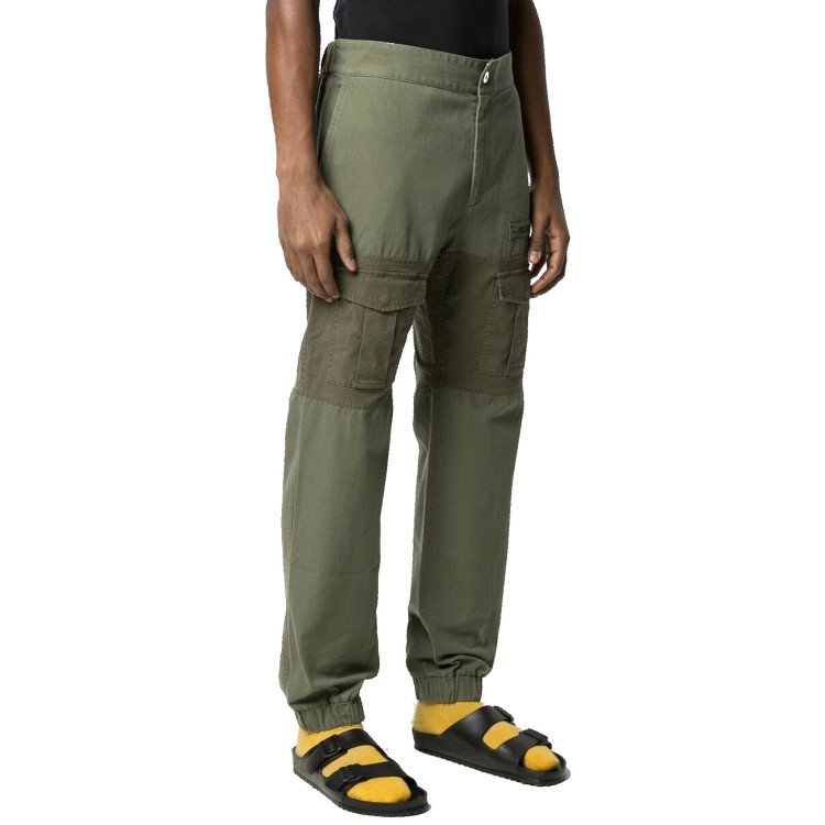 Shop Palm Angels Green Cotton Trousers