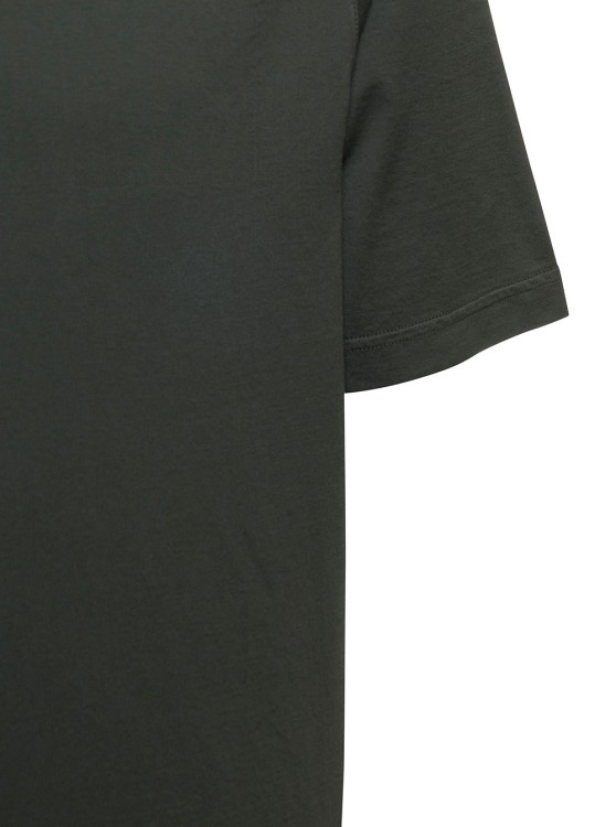 Shop Gaudenzi Green Cotton Crew Neck T-shirt In Black