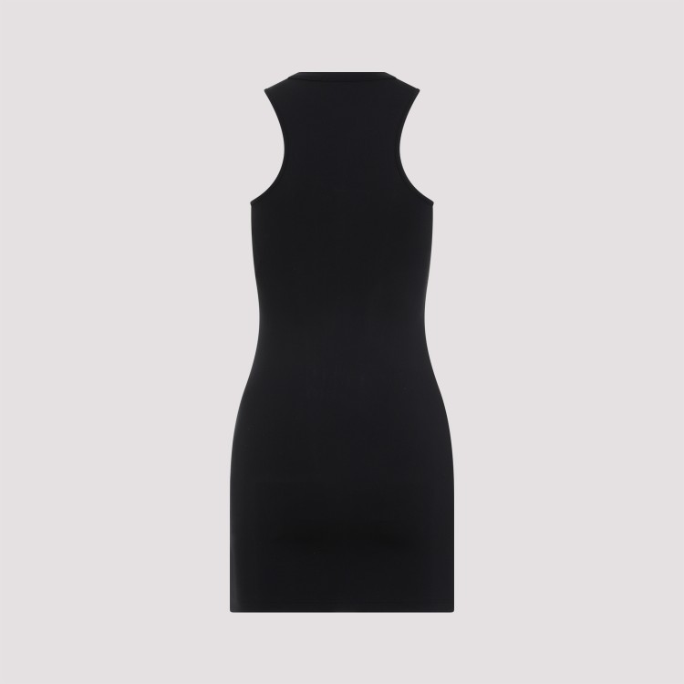 Shop Off-white Sleek Rowing Black White Polyamide Dress