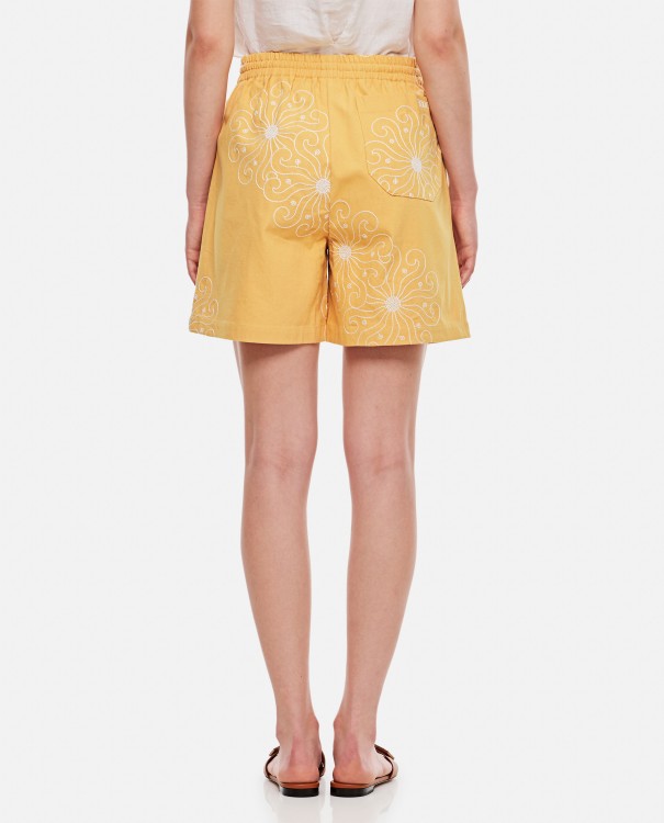Shop Bode New York Soleil Cotton Blend Shorts In Yellow