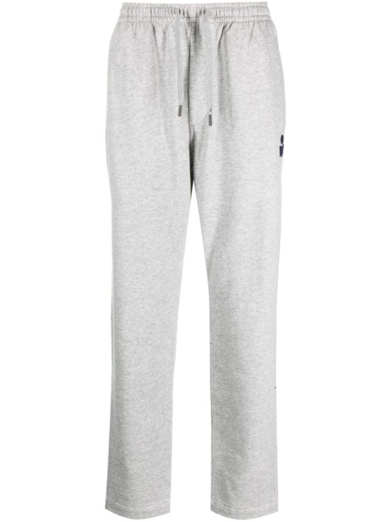 Marant Logo-patch Drawstring Cotton-blend Track Pants In White