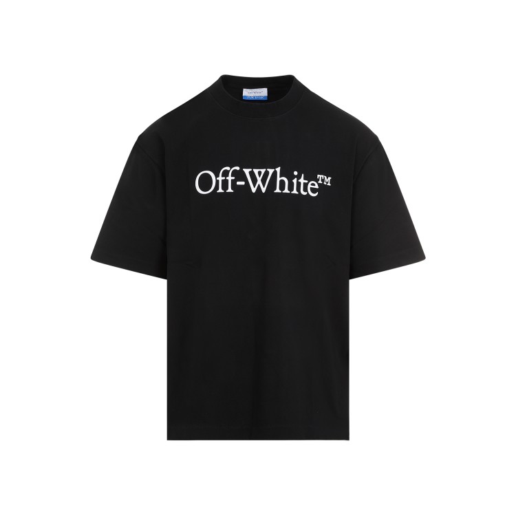Shop Off-white Big Bookish Skate Black White Cotton T-shirt