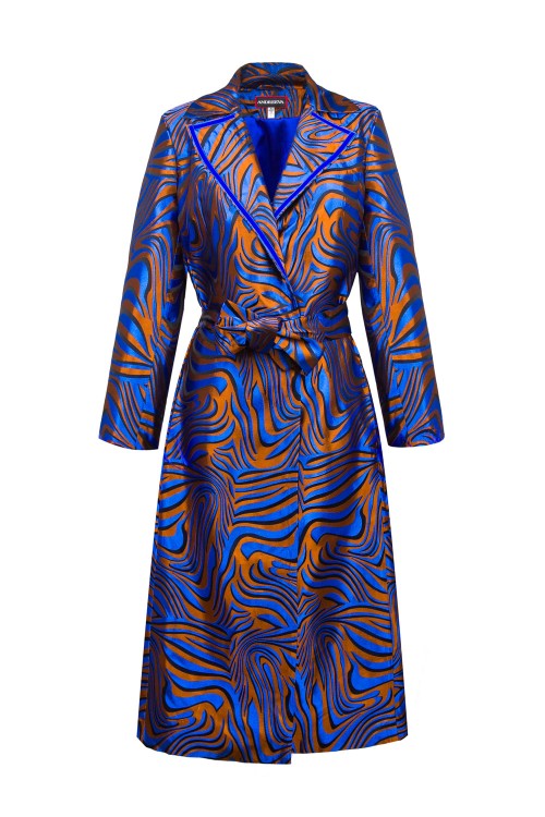 Shop Andreeva Blue Marilyn Coat