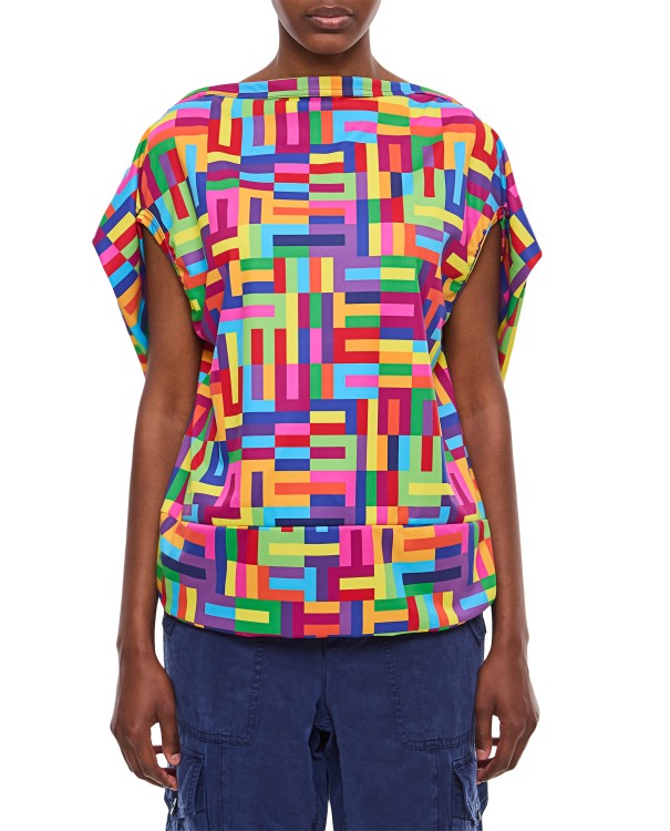 Shop Comme Des Garçons Geometric Pattern Top In Multicolor