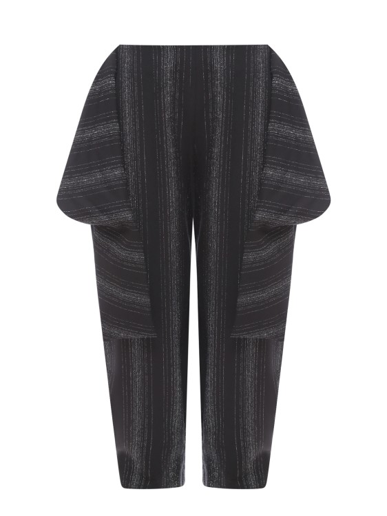 Stella Mccartney Wool Trouser With Lurex Inserts In Black