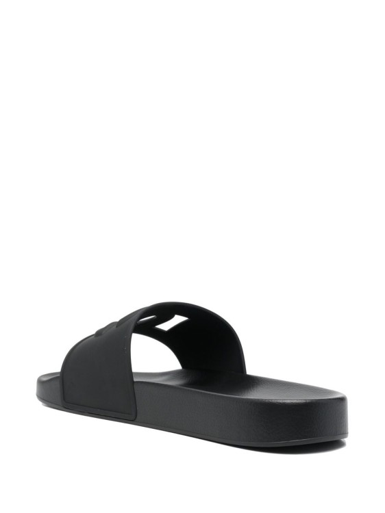Shop Dolce & Gabbana Cut-out Logo Sliders In Black