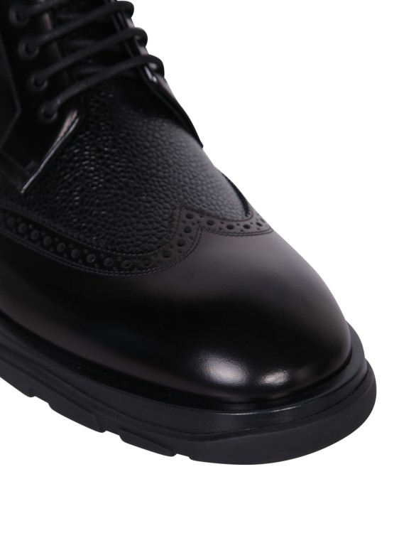 Alexander Mcqueen Black Lace-up Boots In Black