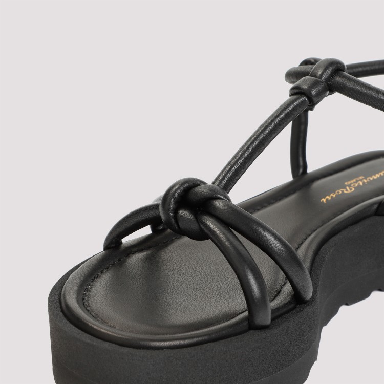 Shop Gianvito Rossi Marine Black Nappa Leather Sandals