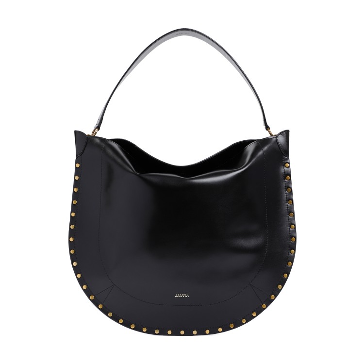 Shop Isabel Marant Oskan Hobo Soft Black Leather Shoulder Bag