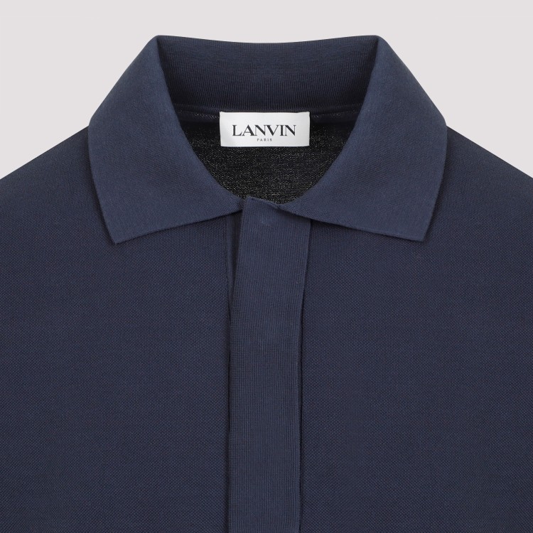 Shop Lanvin Blue Thunder Cotton Regular Polo In Black