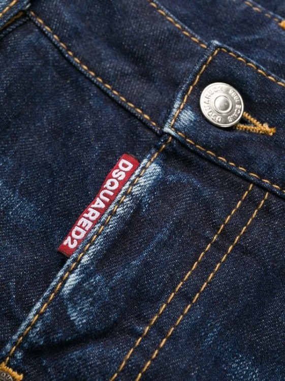 Shop Dsquared2 Logo Tape Cropped Denim Jeans In Black