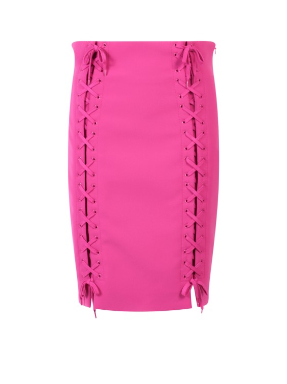 Moschino Tie-fastening Pencil Skirt In Pink