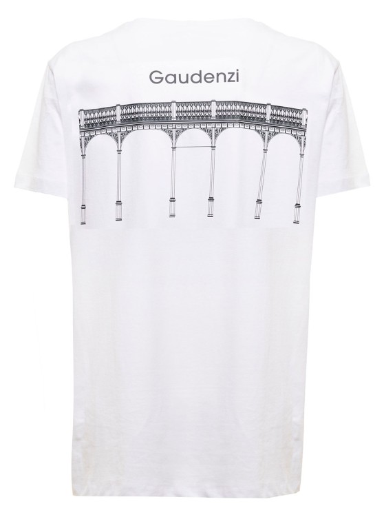 Shop Gaudenzi White Cotton T-shirt With Logo Print
