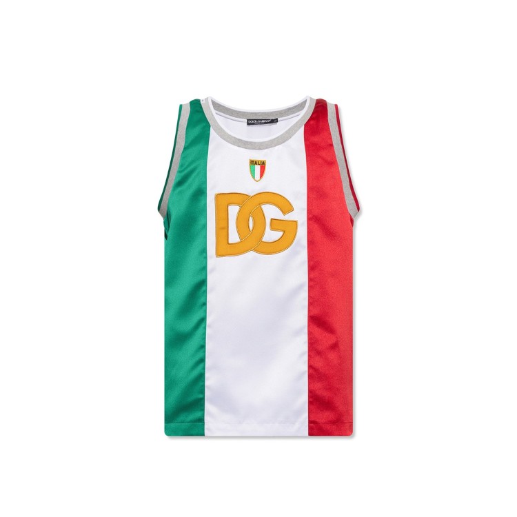 Shop Dolce & Gabbana Satin Tank T-shirt In Multicolor