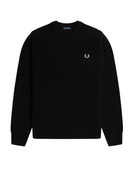 Fred Perry Ribbed Wool Sweater In Black