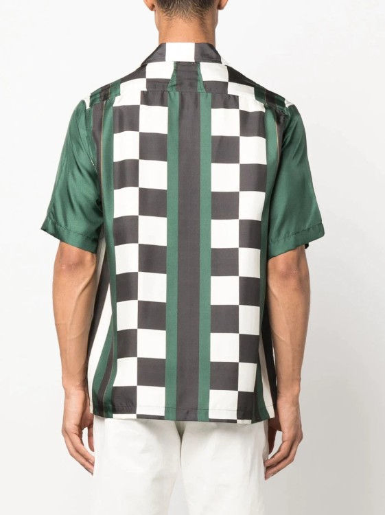 Shop Rhude Racing Bowling Silk Shirt In Green