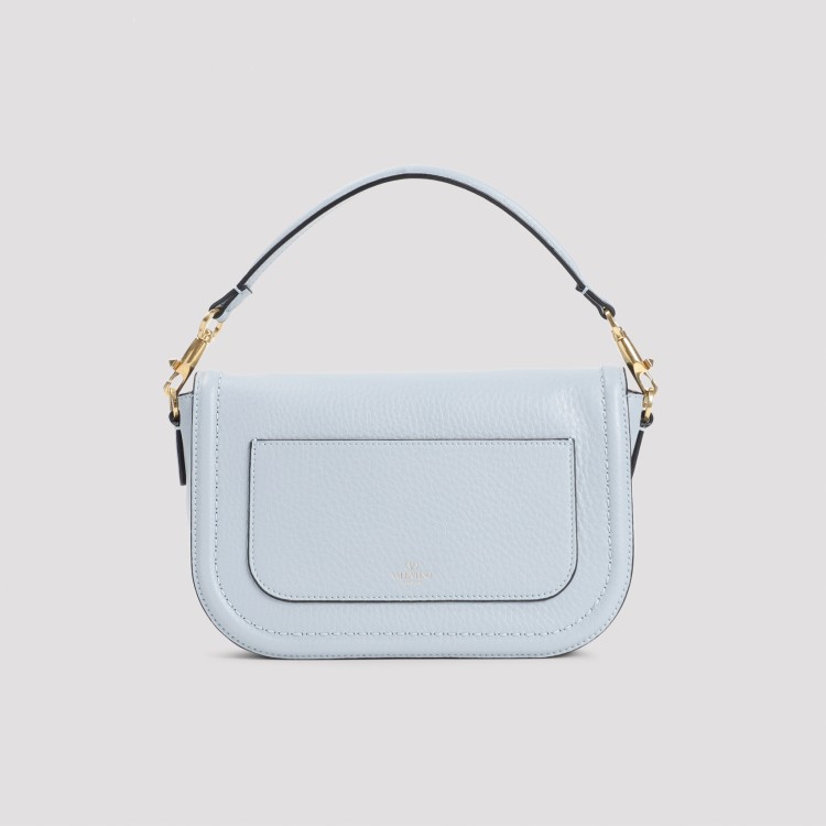 Valentino Vg All Time Light Blue Calf Leather Shoulder Bag In Blue